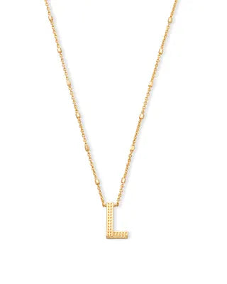 Letter Pendant Necklace in Gold