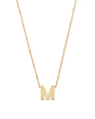 Letter Pendant Necklace in Gold