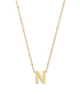 Letter Pendant Necklace in Gold