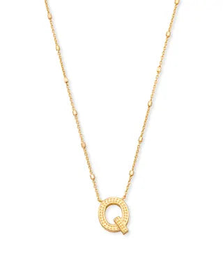 Letter Pendant Necklace in Gold