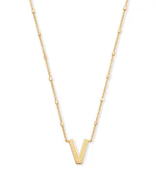 Letter Pendant Necklace in Gold