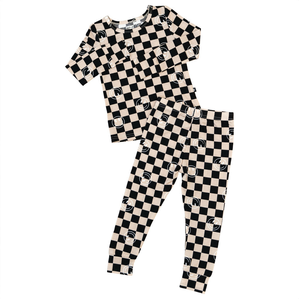 Smiley Checks 2-Piece Pajama Set