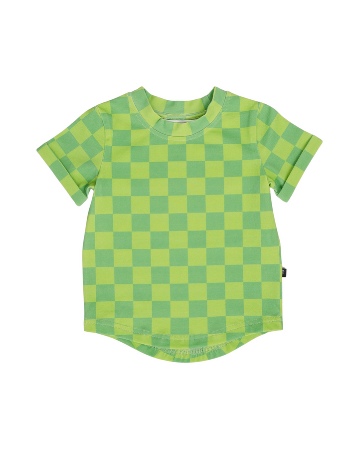 Lime Checkers Kids Tee