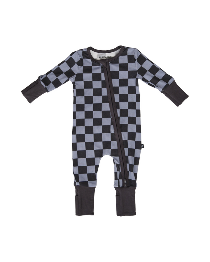 Stone Checkers Convertible Footie