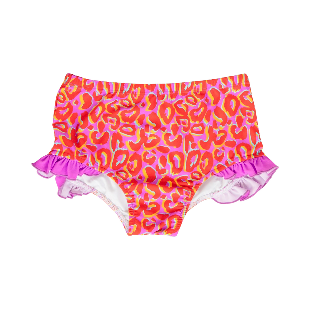 Neon Leopard Ruffle 2-Piece Swimsuit