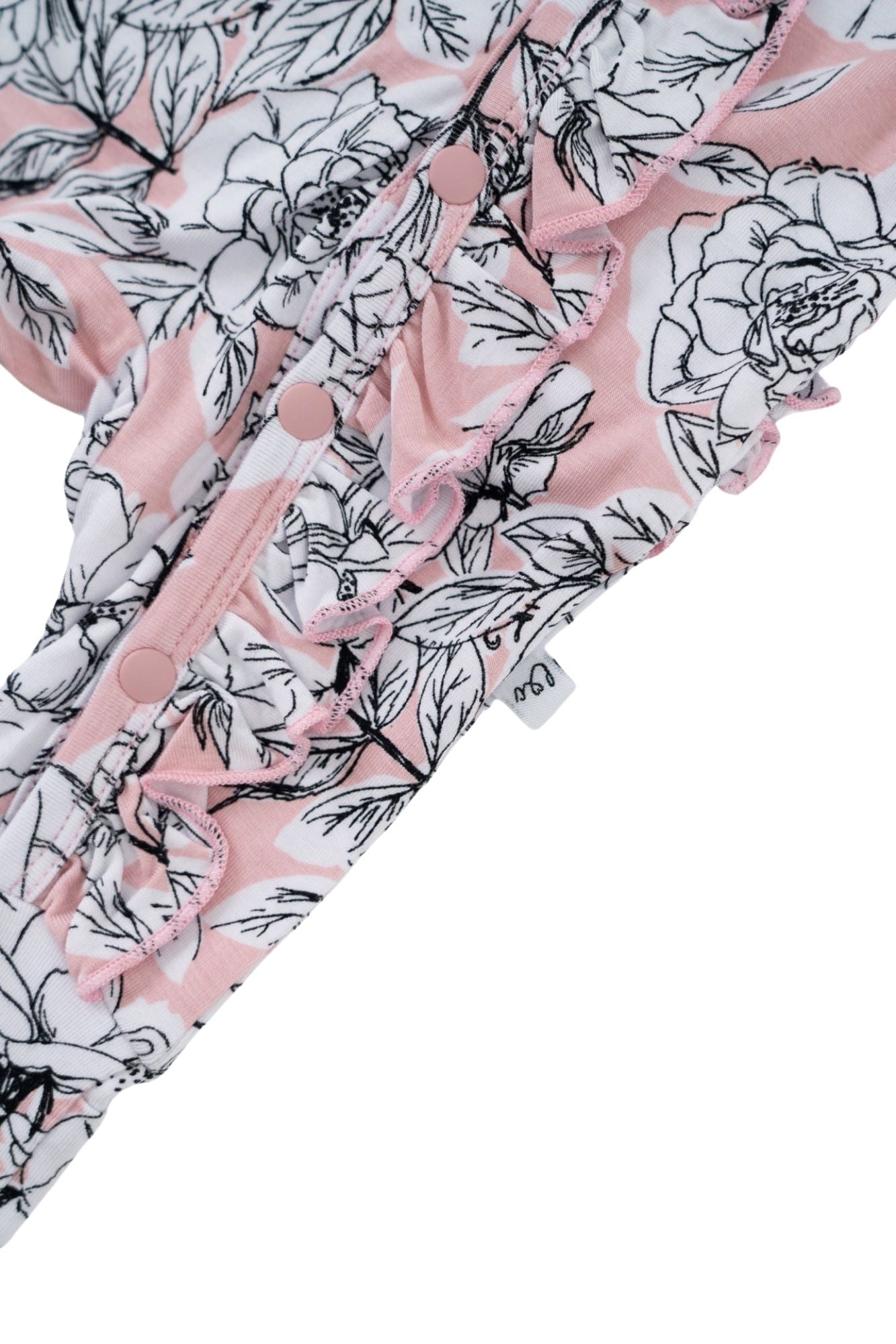 Allie Floral Bamboo Ruffle Convertible Footie