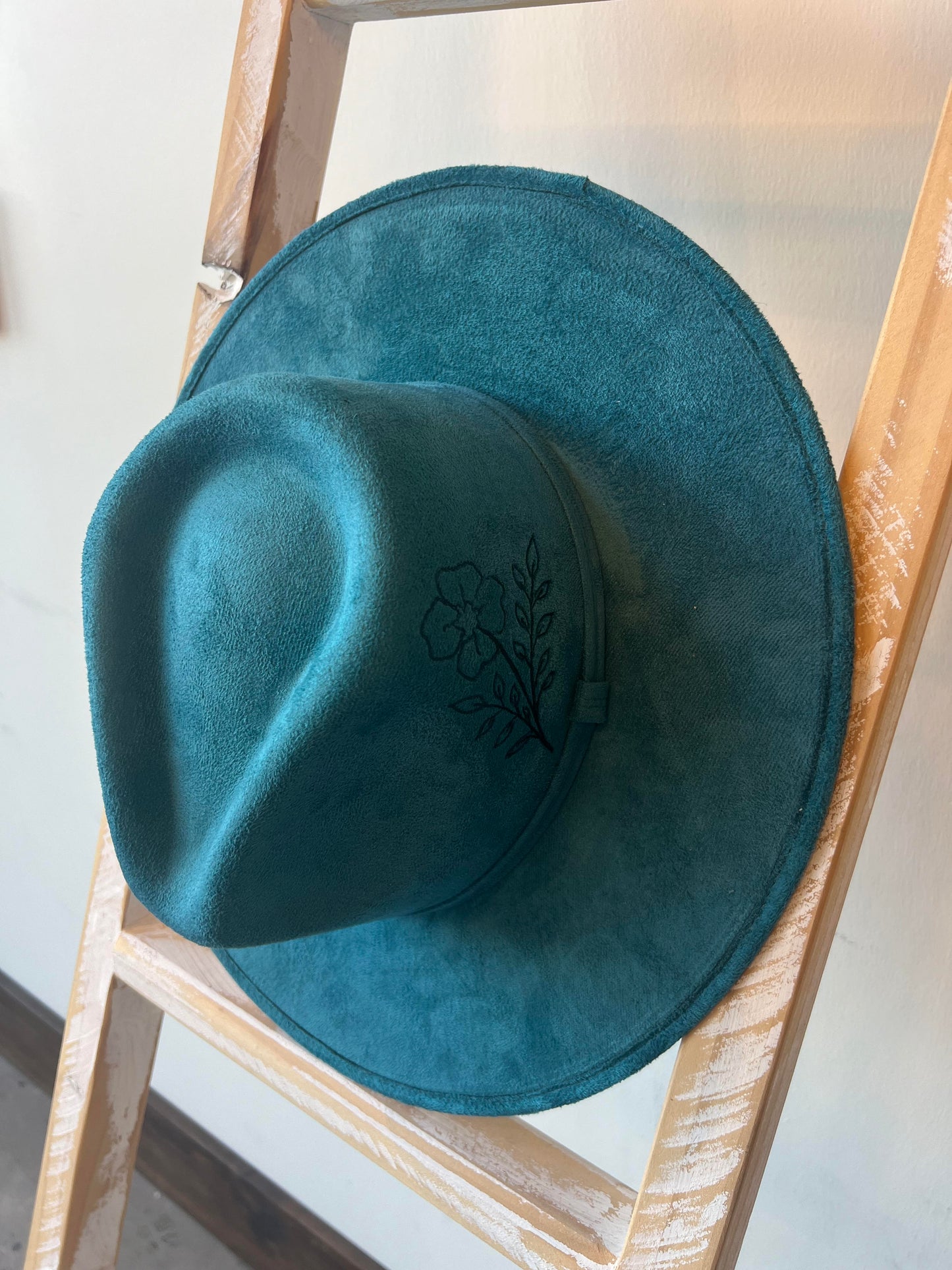 Custom Floral Fiji Blue Suede Hat