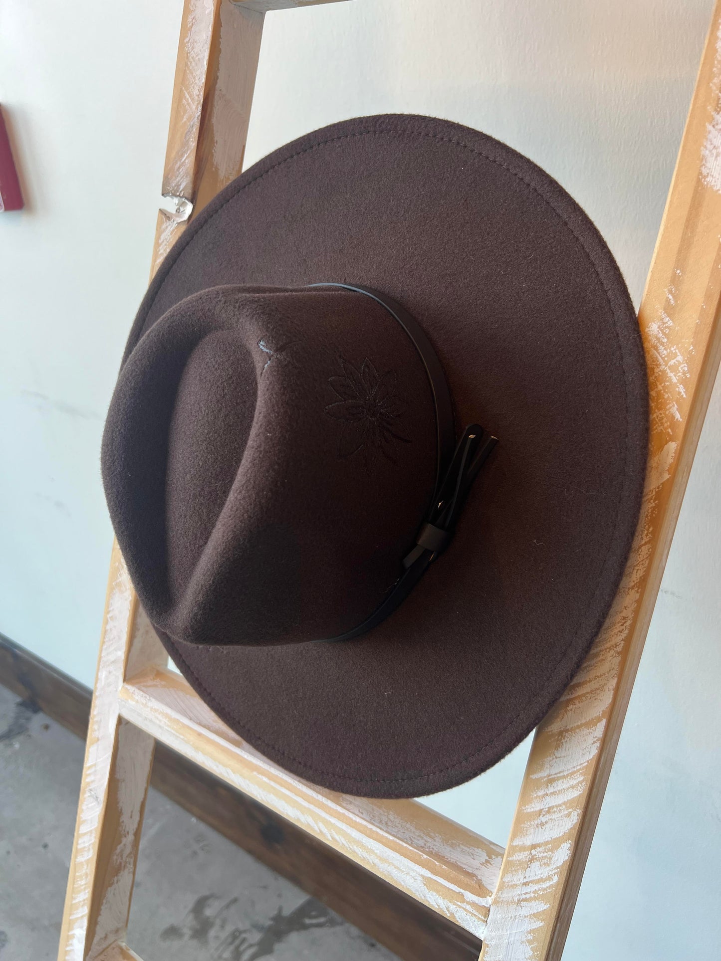 Custom Chocolate Floral Flat Brim Hat