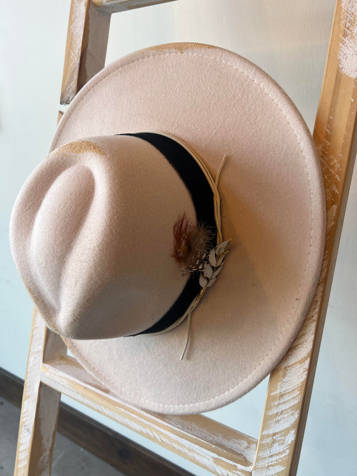 Custom Beige Flat Brim Hat