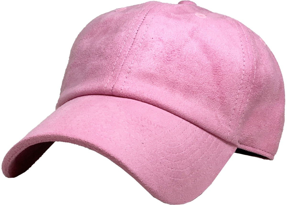 Pink Suede Baseball Cap