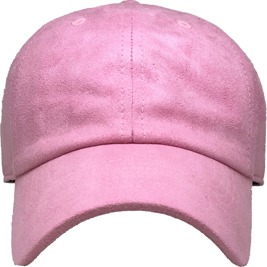 Pink Suede Baseball Cap
