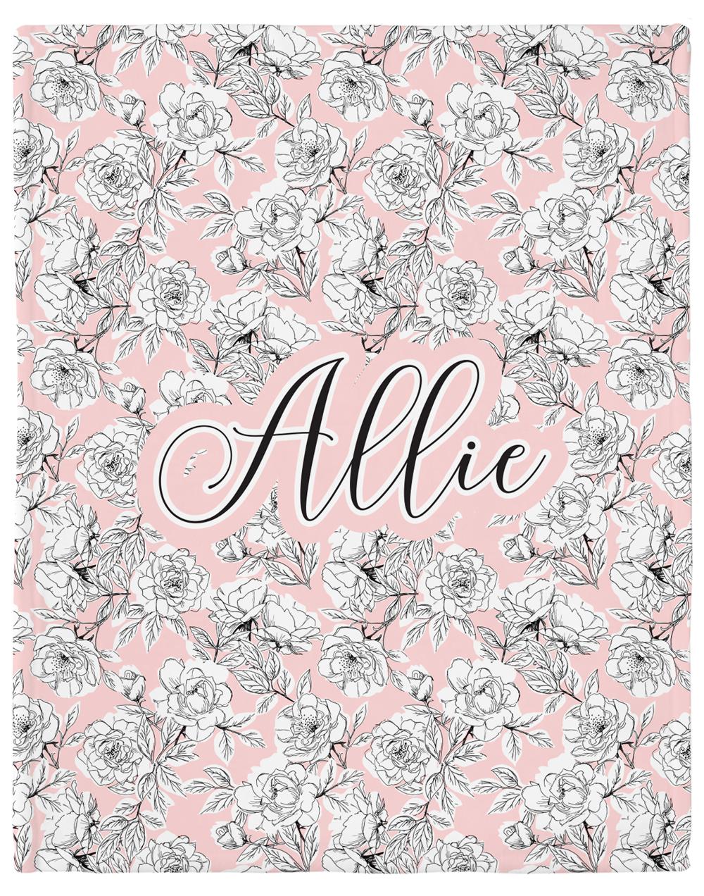 Allie Floral Personalized Minky Blanket-Blanket-Laree + Co.