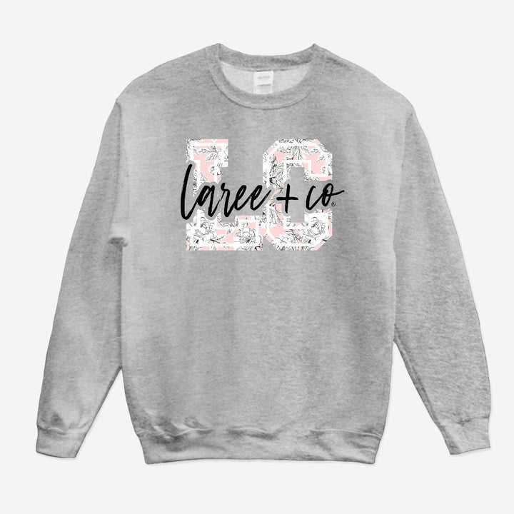 LC Allie Floral Gray Sweatshirt-Sweatshirts-Laree + Co.