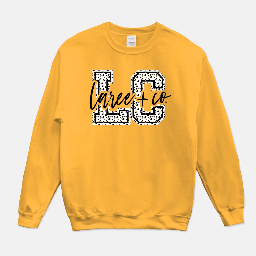 LC Allie Leopard Gold Sweatshirt-Sweatshirts-Laree + Co.