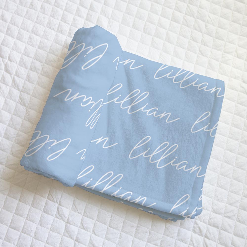 Lillian Blue Personalized Minky Blanket-Blanket-Laree + Co.