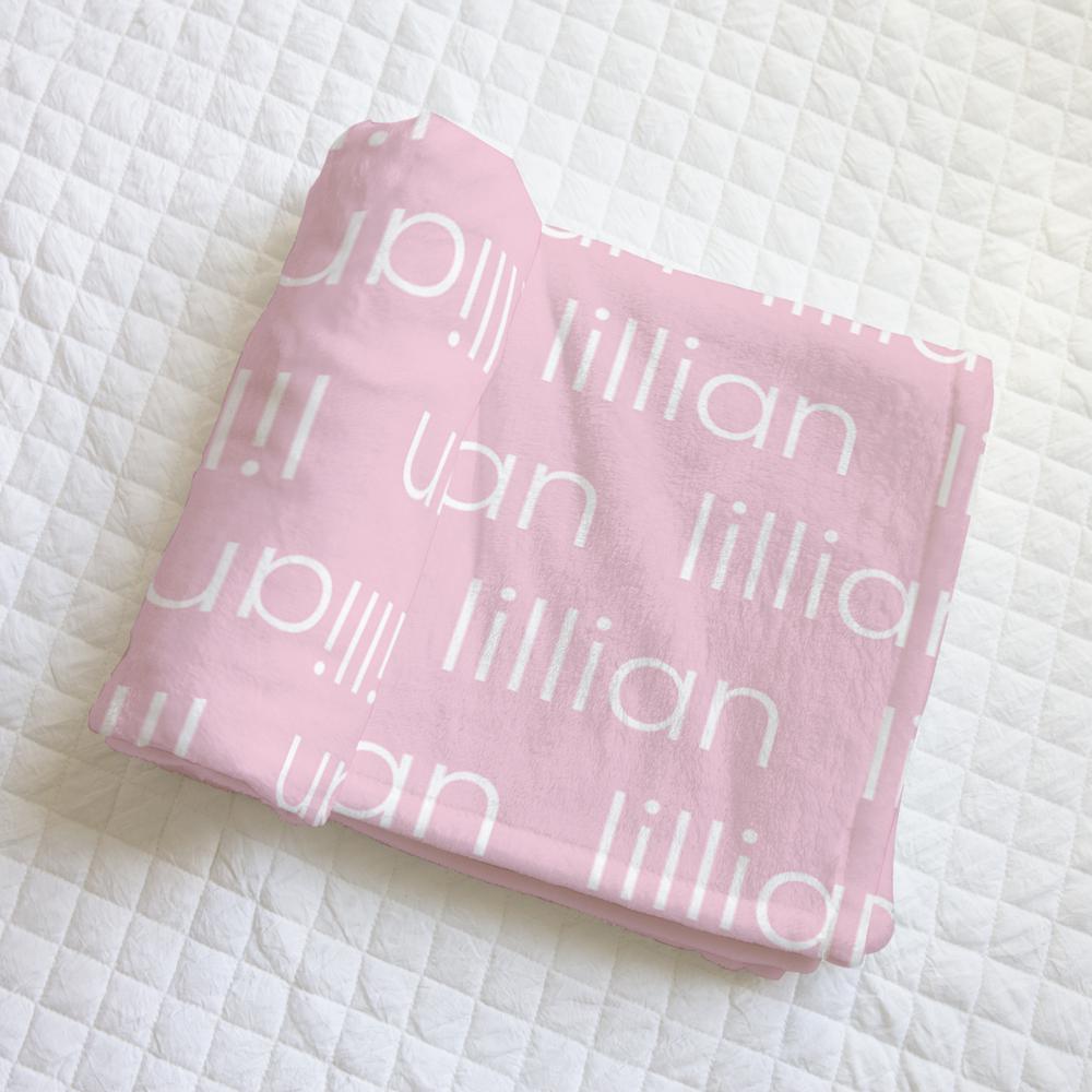 Lillian Pink Personalized Minky Blanket-Blanket-Laree + Co.