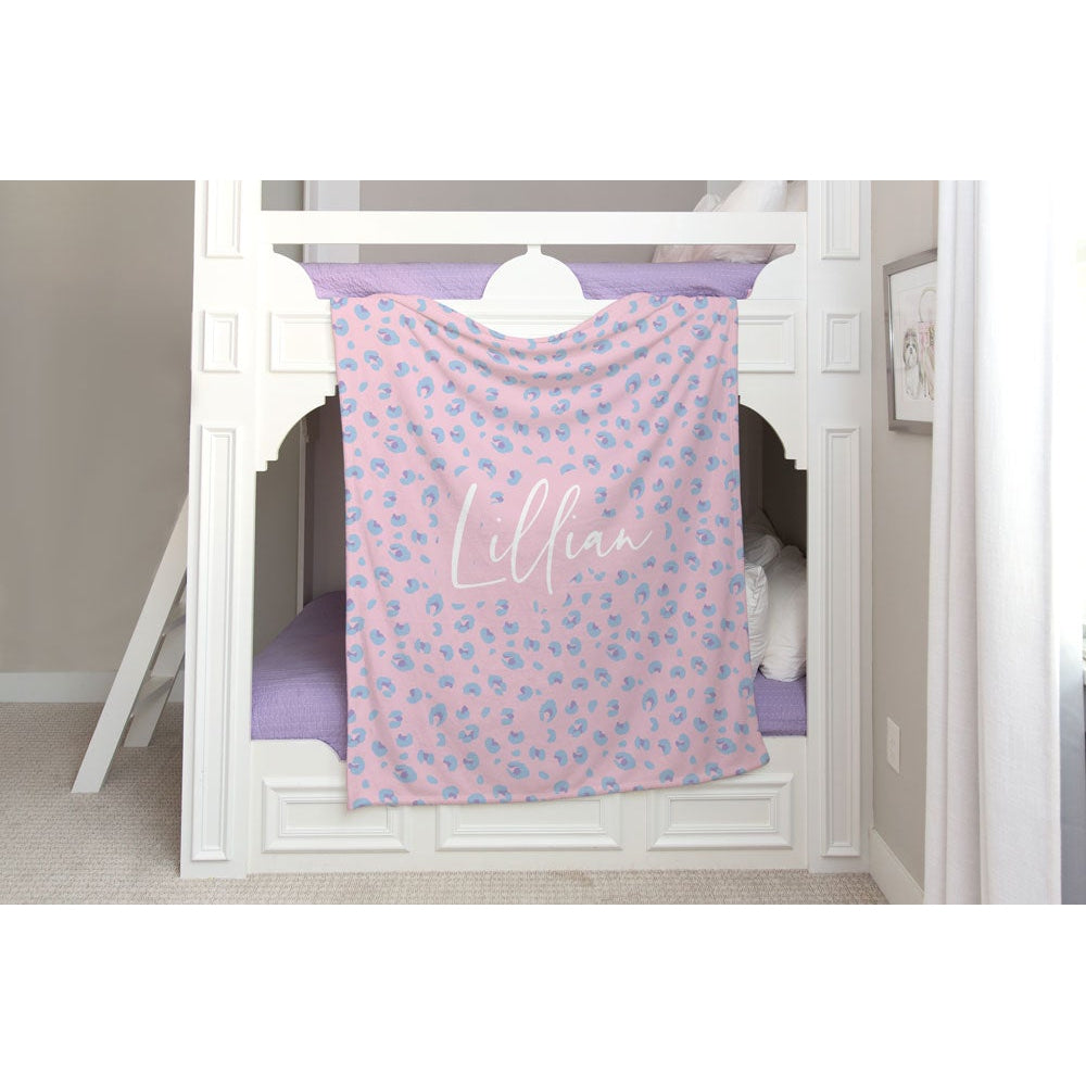 Lillian Leopard Personalized Minky Blanket-Blanket-Laree + Co.