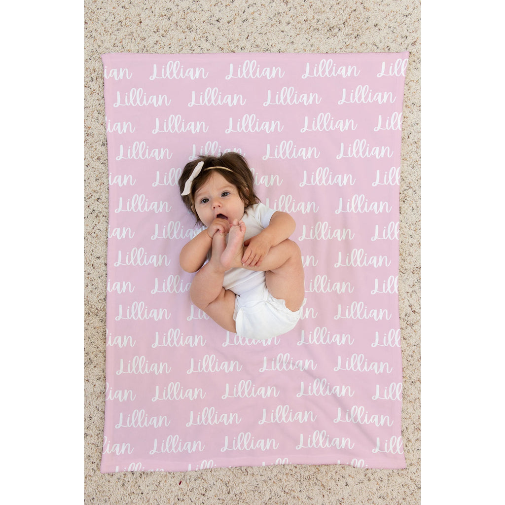 Lillian Pink Personalized Minky Blanket-Blanket-Laree + Co.