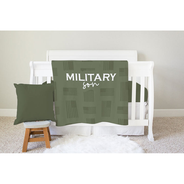 Military Flag Personalized Minky Blanket-Blanket-Laree + Co.