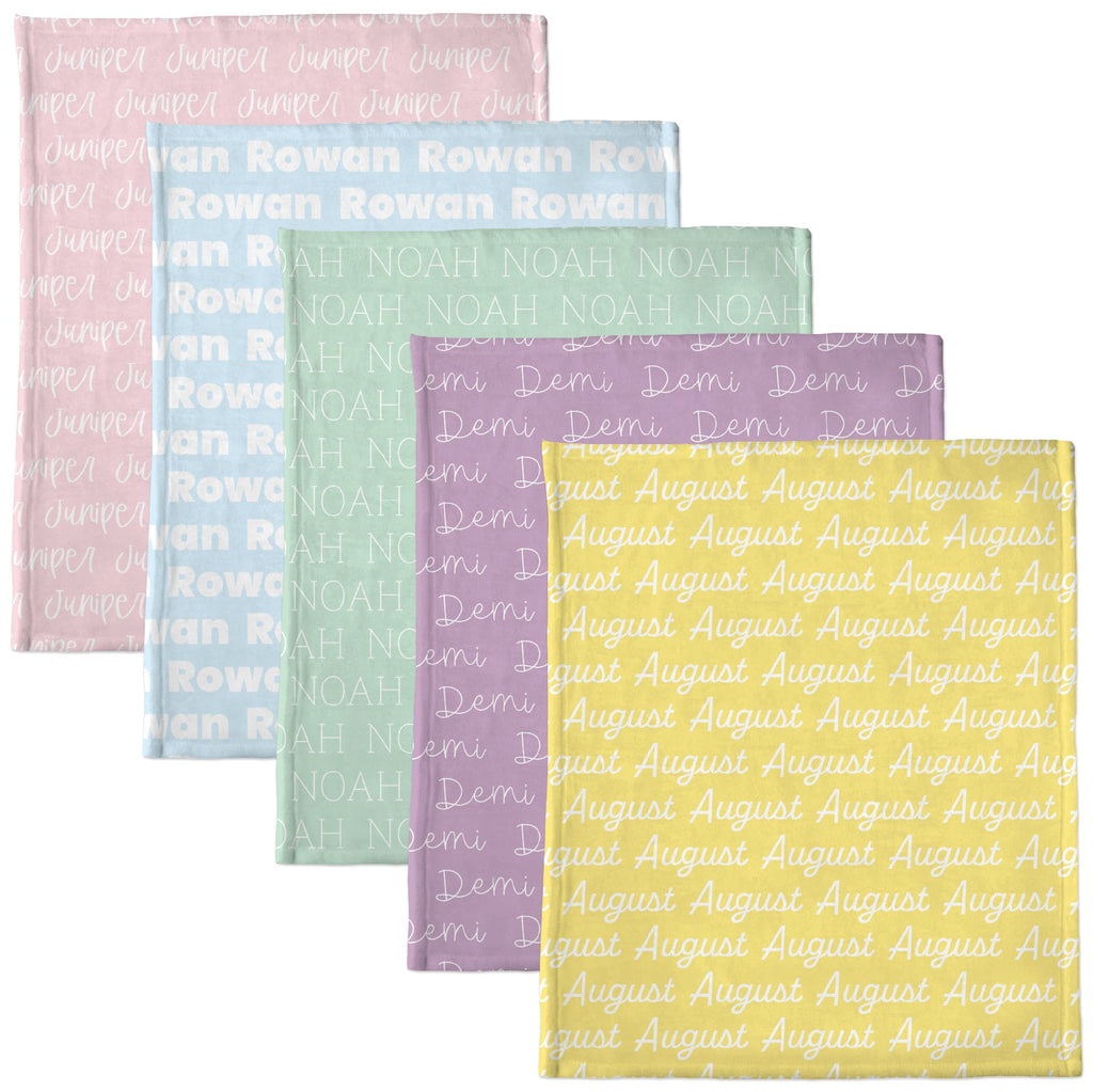 Pastel Tones Personalized Minky Blanket-Blanket-Laree + Co.