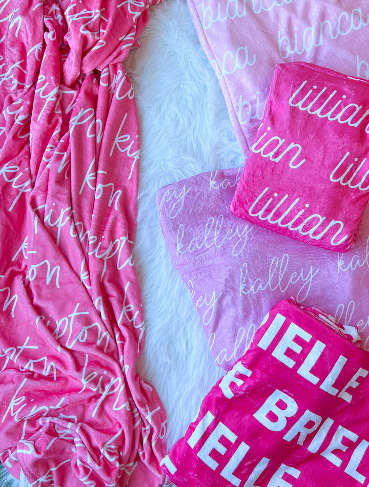 Pink Tones Personalized Minky Blanket-Blanket-Laree + Co.