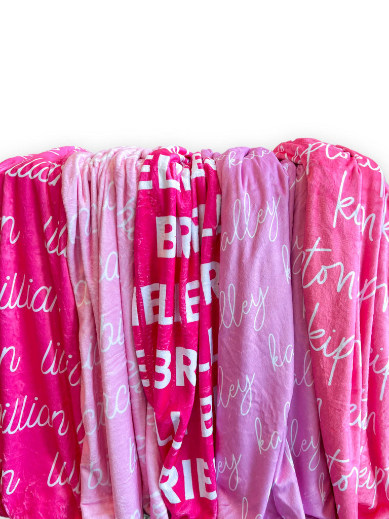 Pink Tones Personalized Minky Blanket-Blanket-Laree + Co.