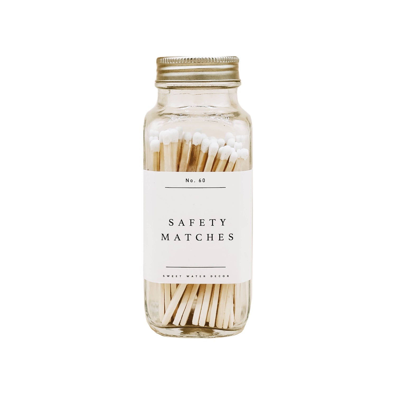 Safety Matches - White - 60 Count, 3.75"-Laree + Co.