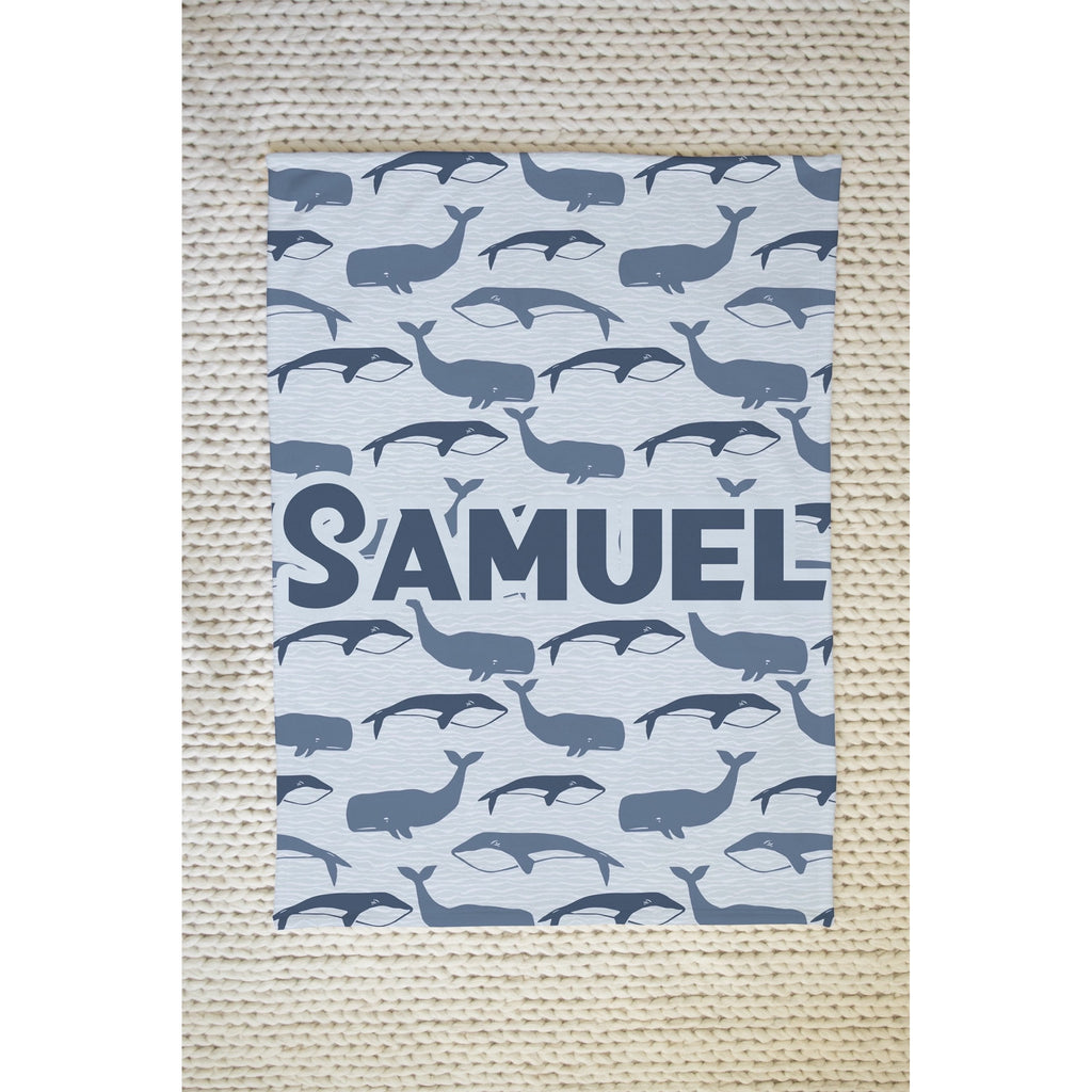 Whale Personalized Minky Blanket-Blanket-Laree + Co.