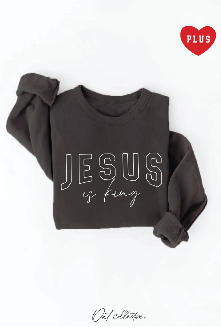 JESUS IS KING Plus Graphic Sweatshirt