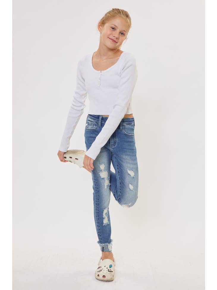 Cole High Rise Ankle Skinny Kid Jeans