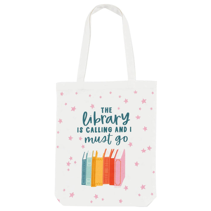 The Library is Calling Canvas Tote